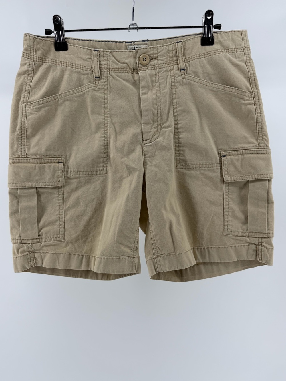L.L. Bean Favorite Fit Tan Cargo Shorts Gorpcore Outdoor Camping, Women's 8